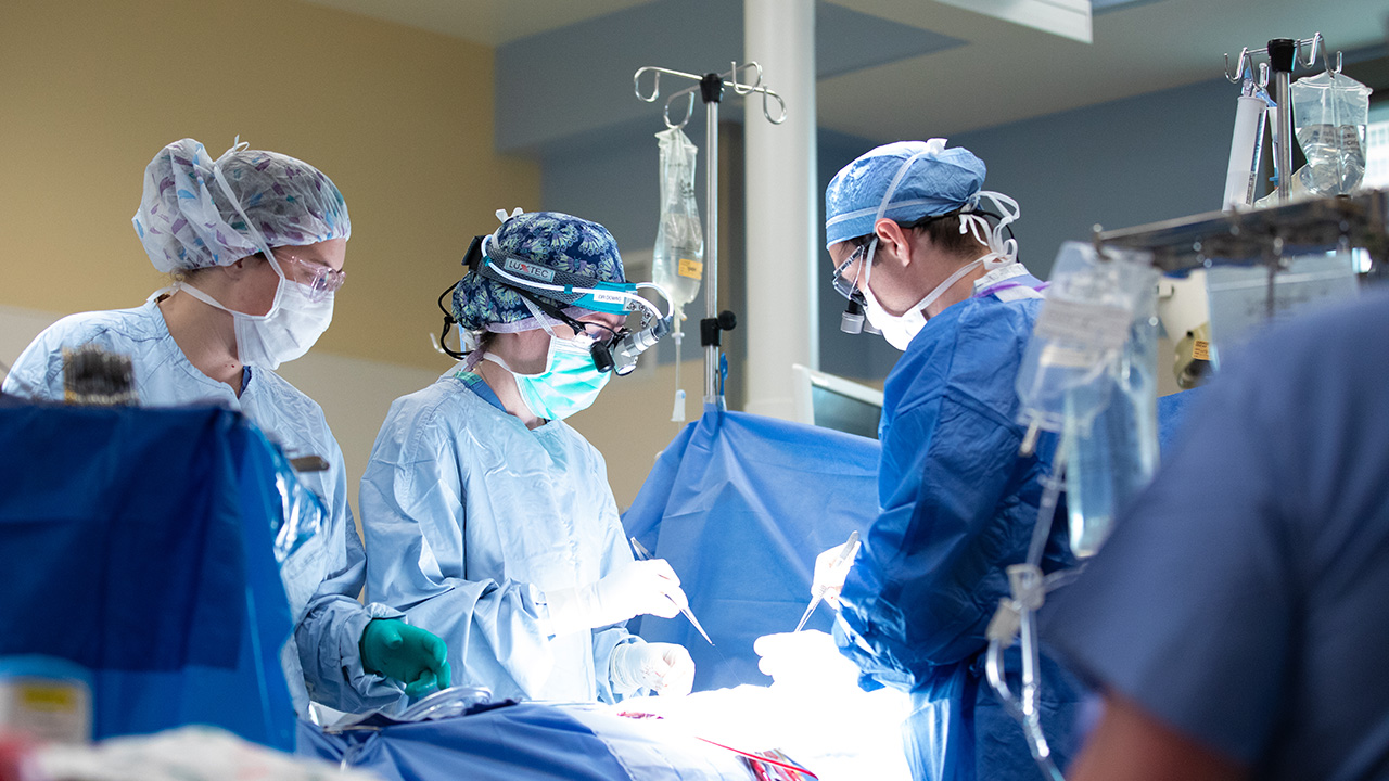 Cardiologists perform heart surgery at Children’s Hospital Colorado.