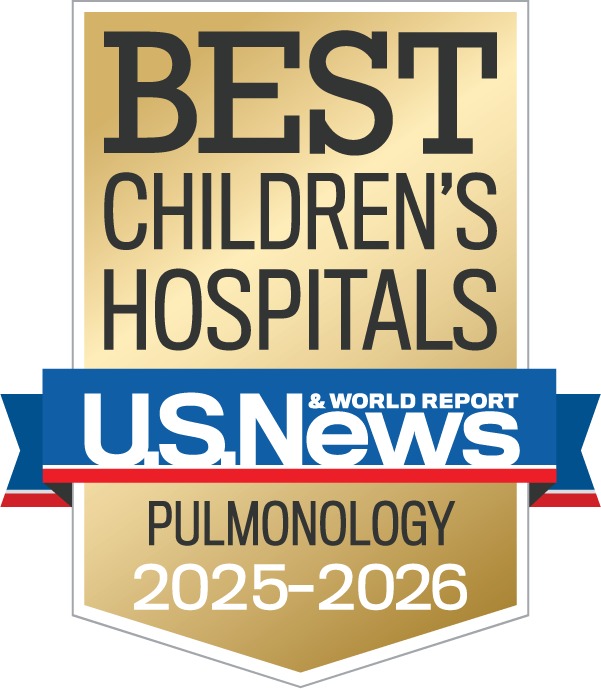 Best Children's Hospital by U.S. News and World Report Pulmonology 2021-2 Badge