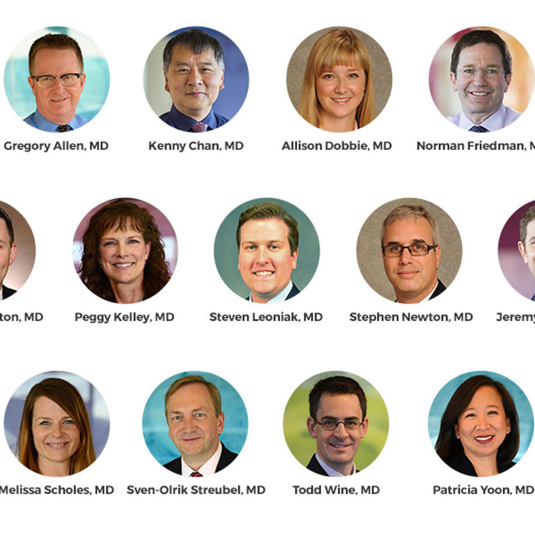 Collection of thirteen headshots of the Otolaryngology care team at Children's Hospital Colorado.