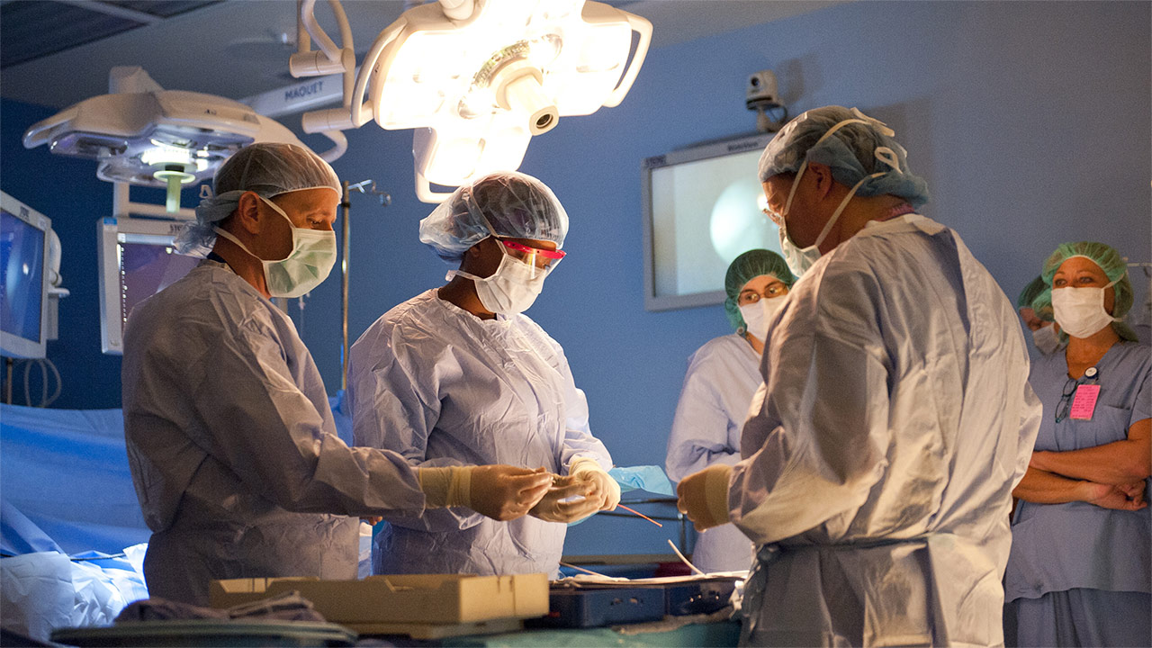 Dr. Crombleholme operates with a team of surgeons.