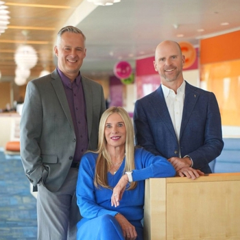 Charting Pediatrics hosts Alison Brent, David Brumbaugh, and Dan Nicklas together posing for a photo 