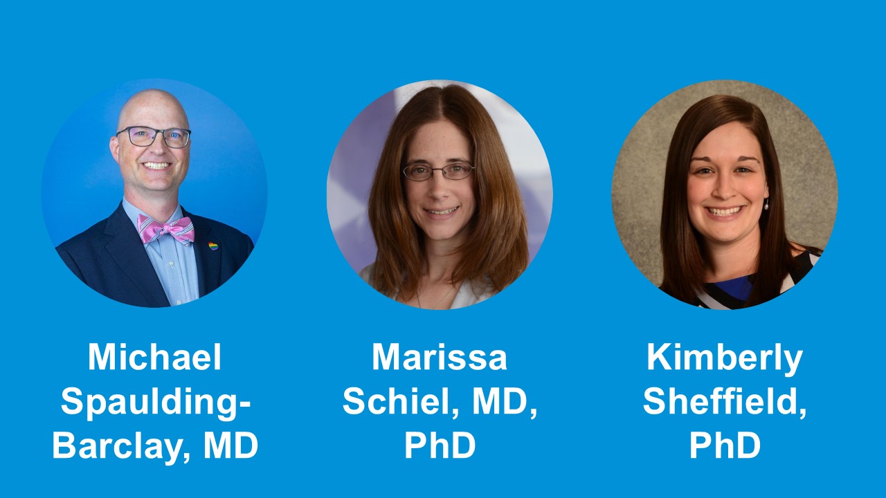 Thumbnail showing Michael Spaulding-Barclay, Marissa Schiel and Kimberly Sheffield's headshots and names 