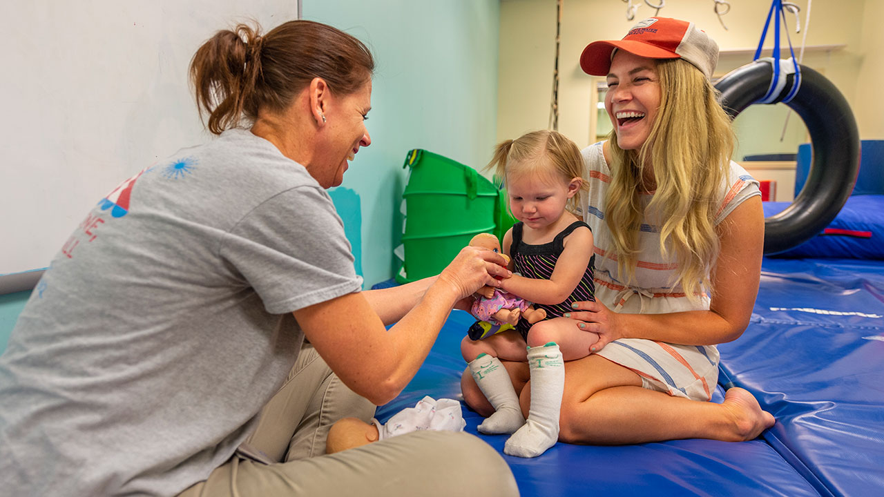 Therapist and patient at Children's Colorado in Broomfield