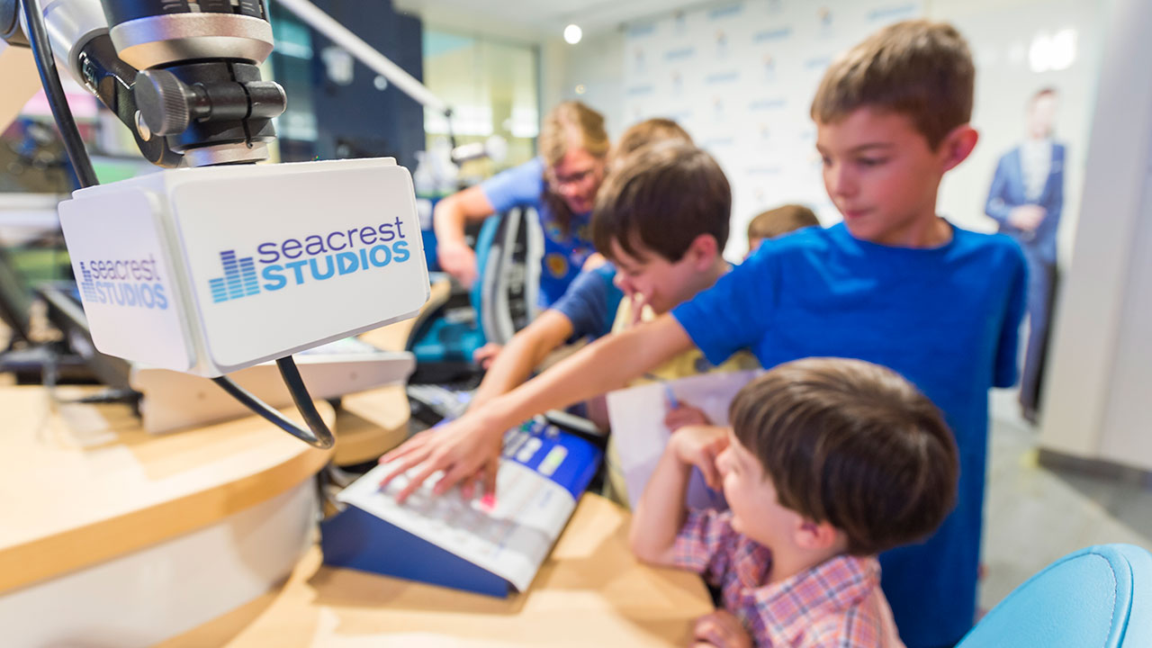Kids playing in Children’s Colorado’s Seacrest Studios