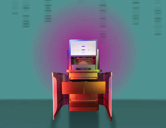 Colorful image of a whole genome sequencing lab