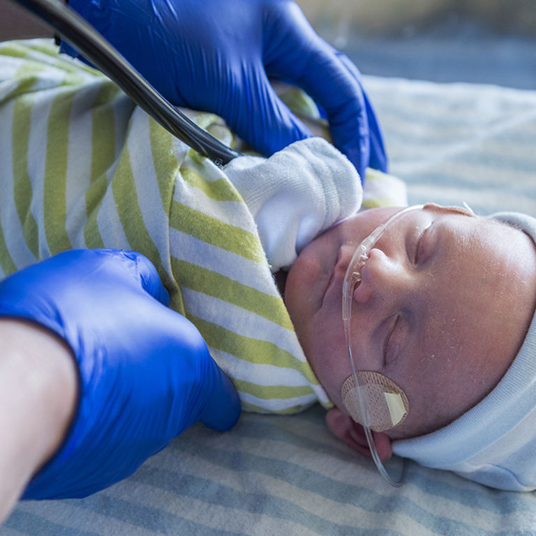 Infant with oxygen