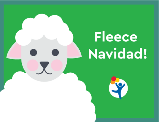 A lamb says "Fleece Navidad!"